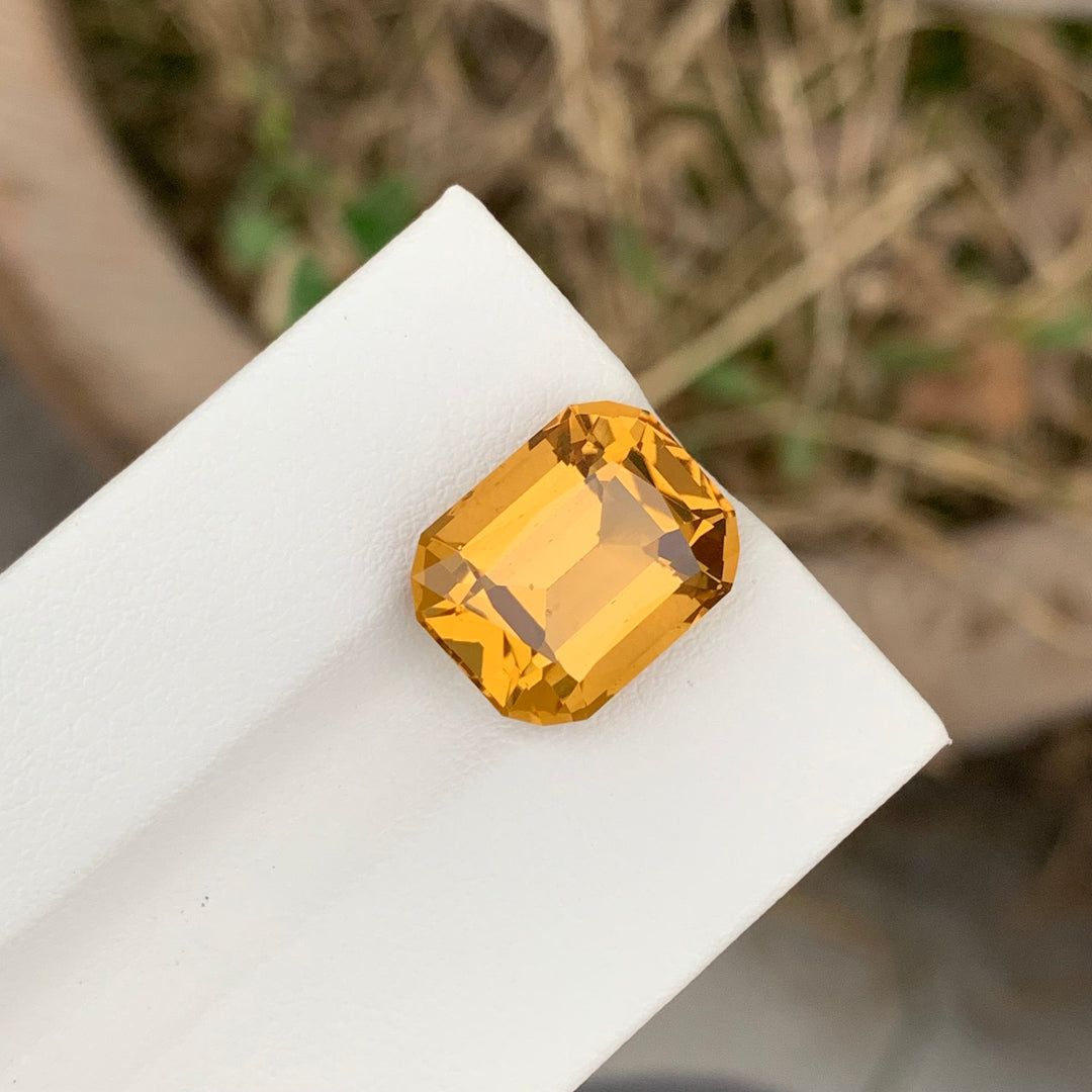 Lovely 8.65 Carats Faceted Cushion Shape Citrine