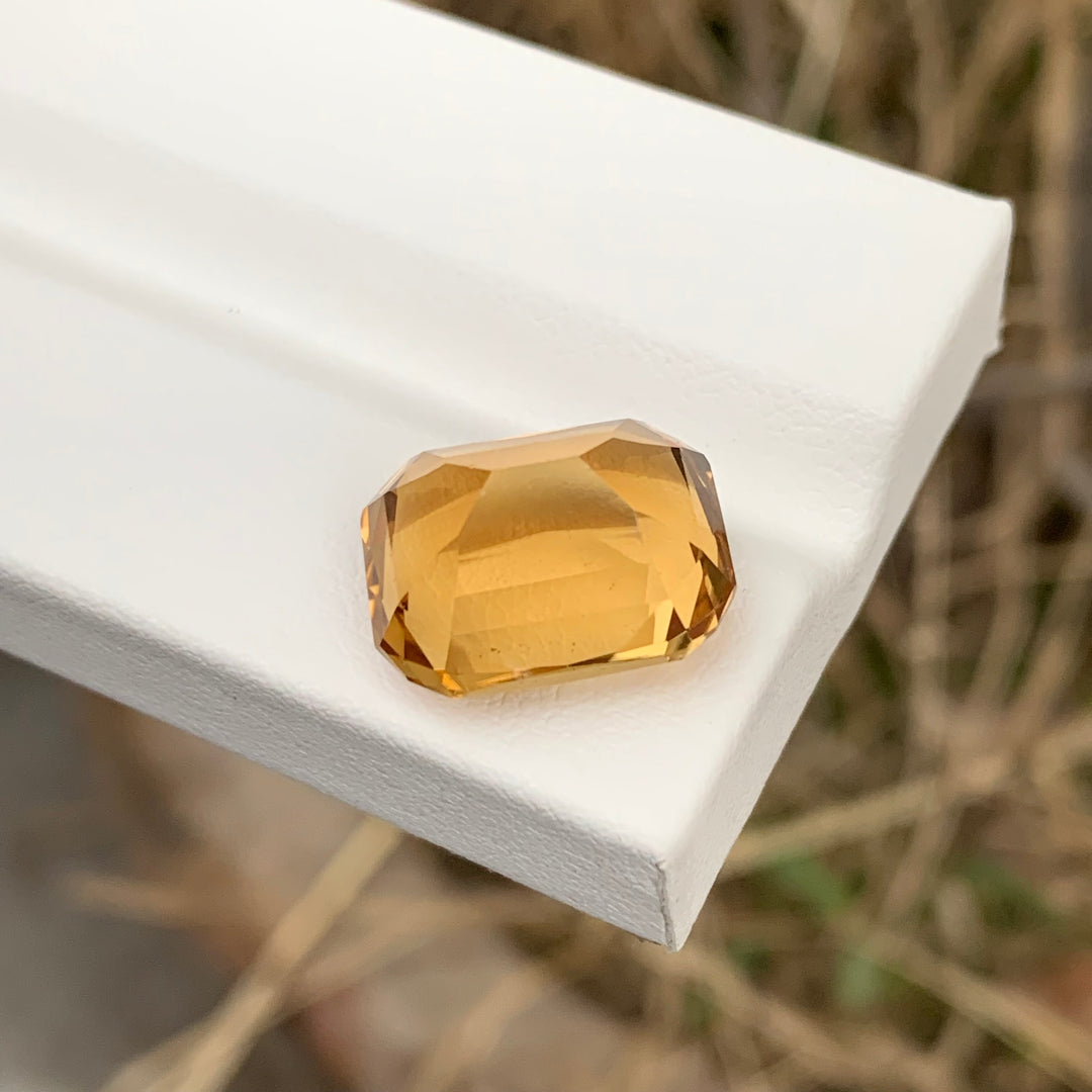 Lovely 8.65 Carats Faceted Cushion Shape Citrine