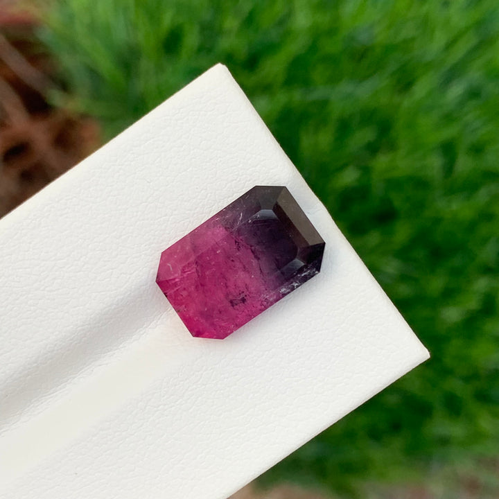 8.35 Carats Loose Bicolor Tourmaline Emerald Shape