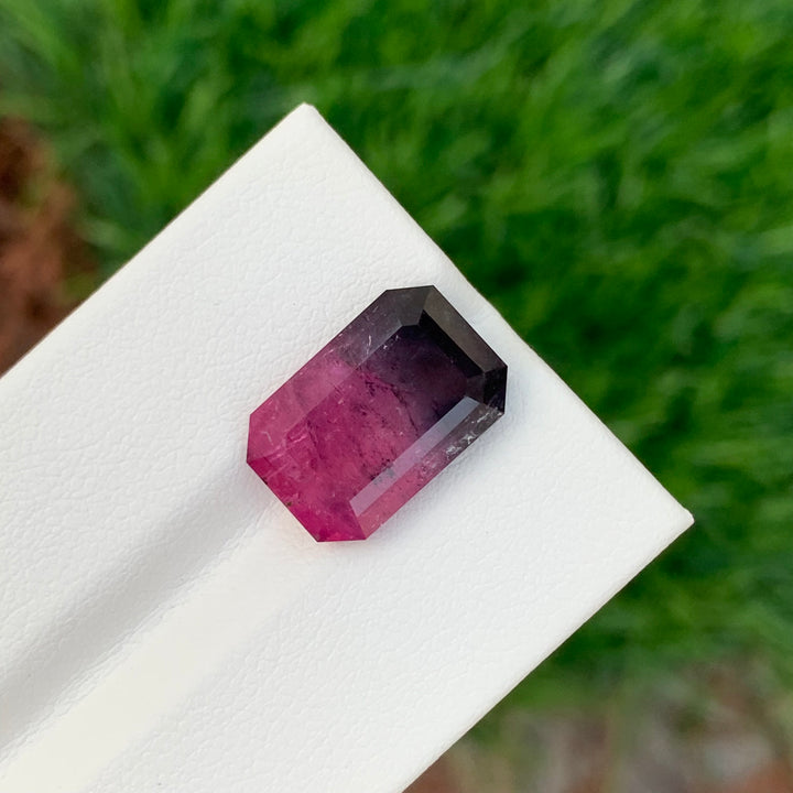 8.35 Carats Loose Bicolor Tourmaline Emerald Shape