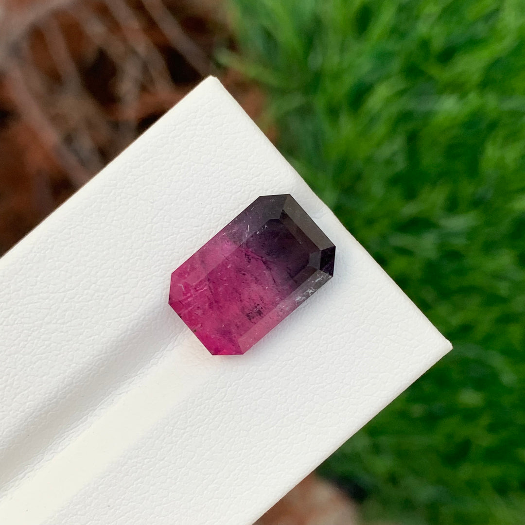 8.35 Carats Loose Bicolor Tourmaline Emerald Shape