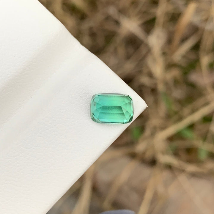 Pretty 1.85 Carats Faceted Oval Shape Lagoon Shade Tourmaline