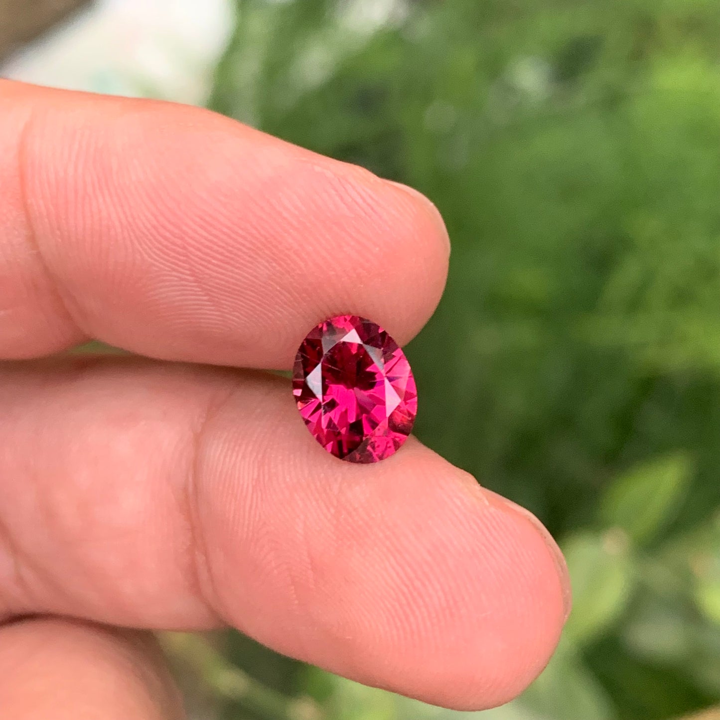 2.30 Carats Rose Red Garnet Stone Oval Cut Tanzania Gemstone