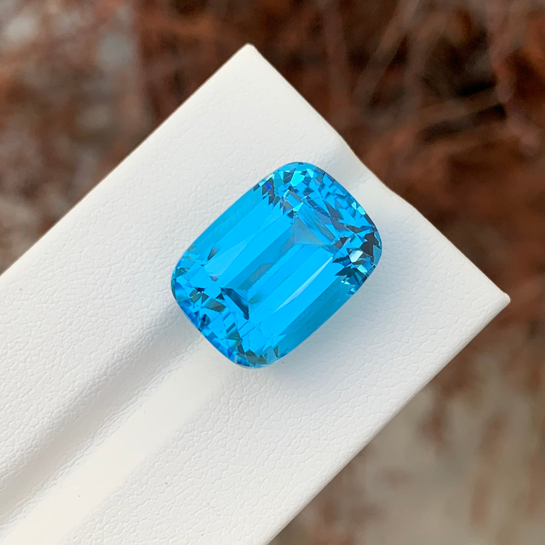 24.80 Carats Loose Sky Blue Topaz Cushion Shape