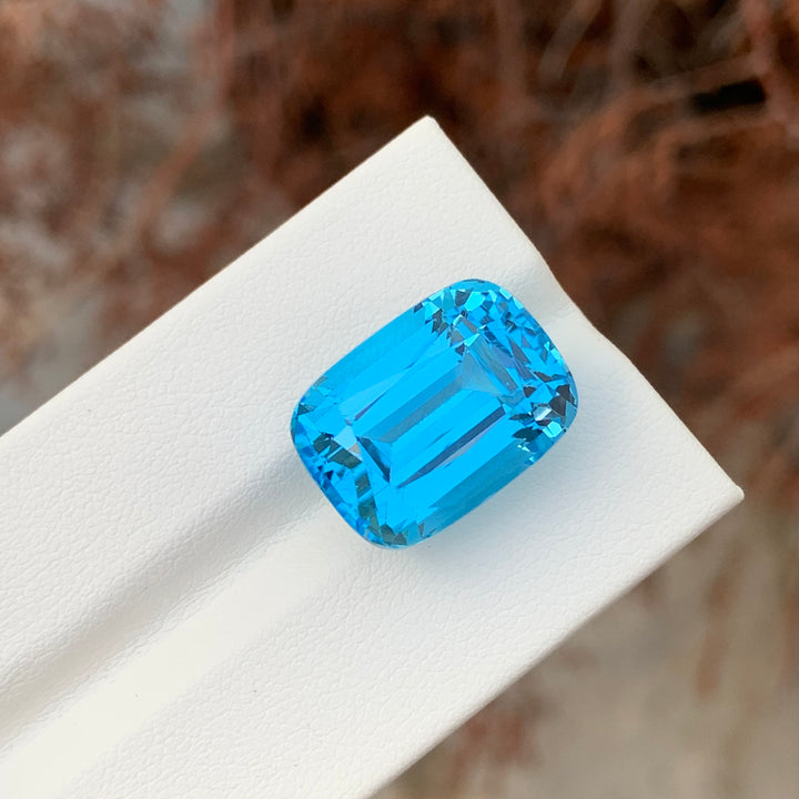 24.80 Carats Loose Sky Blue Topaz Cushion Shape