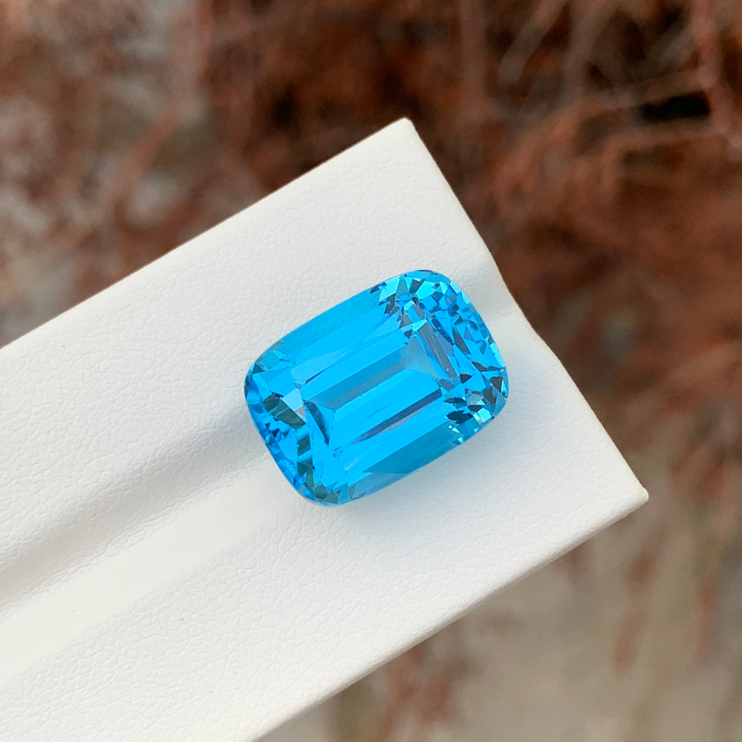 24.80 Carats Loose Sky Blue Topaz Cushion Shape