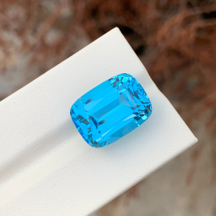 24.80 Carats Loose Sky Blue Topaz Cushion Shape