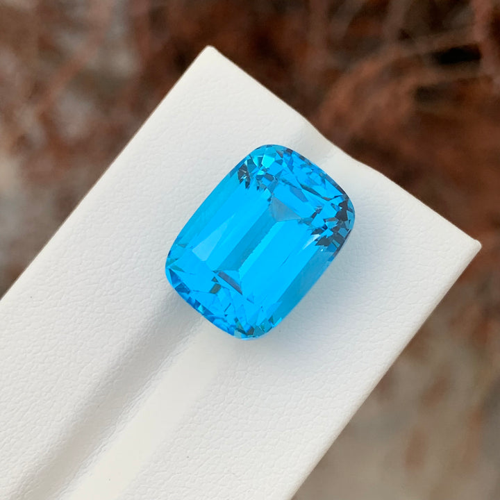 24.80 Carats Loose Sky Blue Topaz Cushion Shape