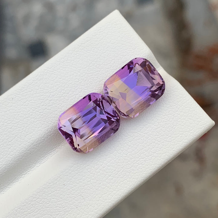 13.45 Carats Faceted Ametrine Pair