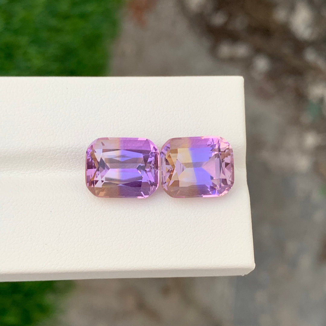 13.45 Carats Faceted Ametrine Pair