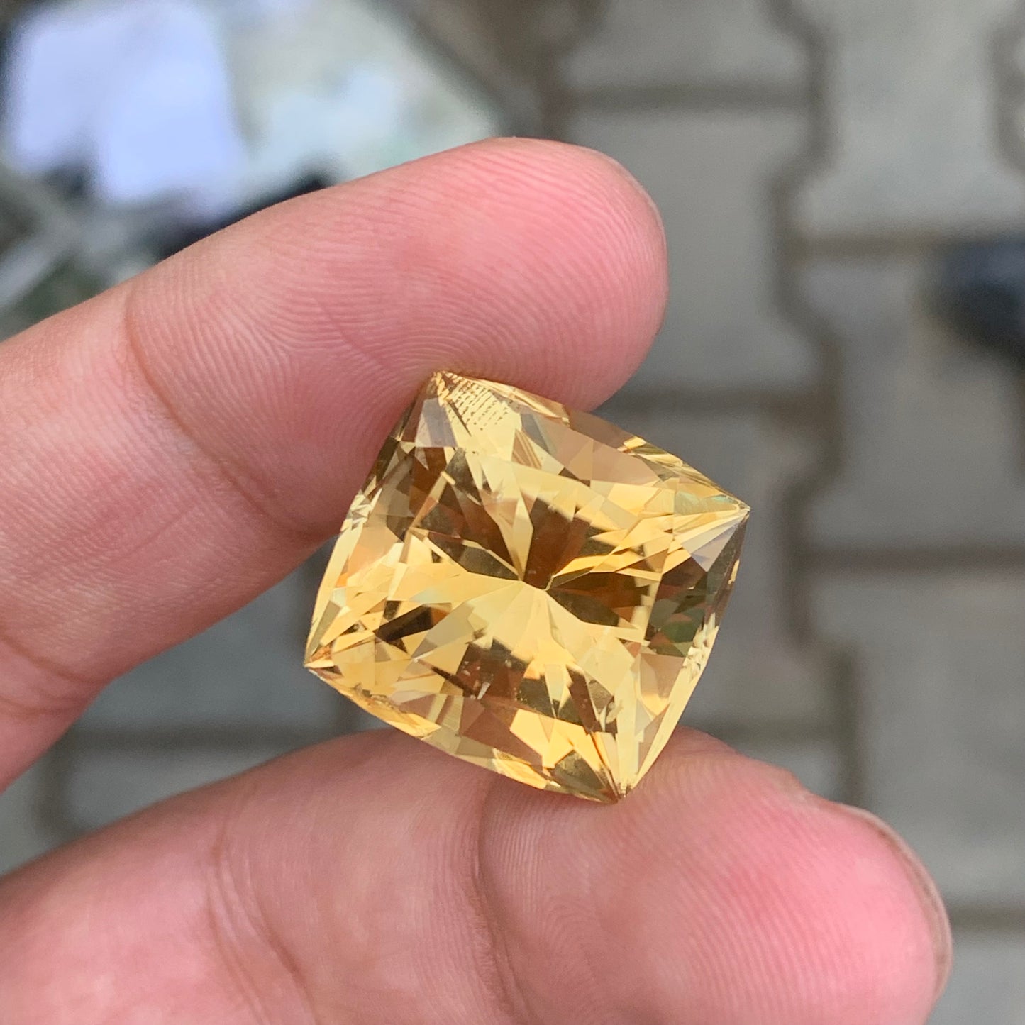 26.90 Carats Yellow Citrine Stone Butterfly Cut Natural Brazilian Gemstone