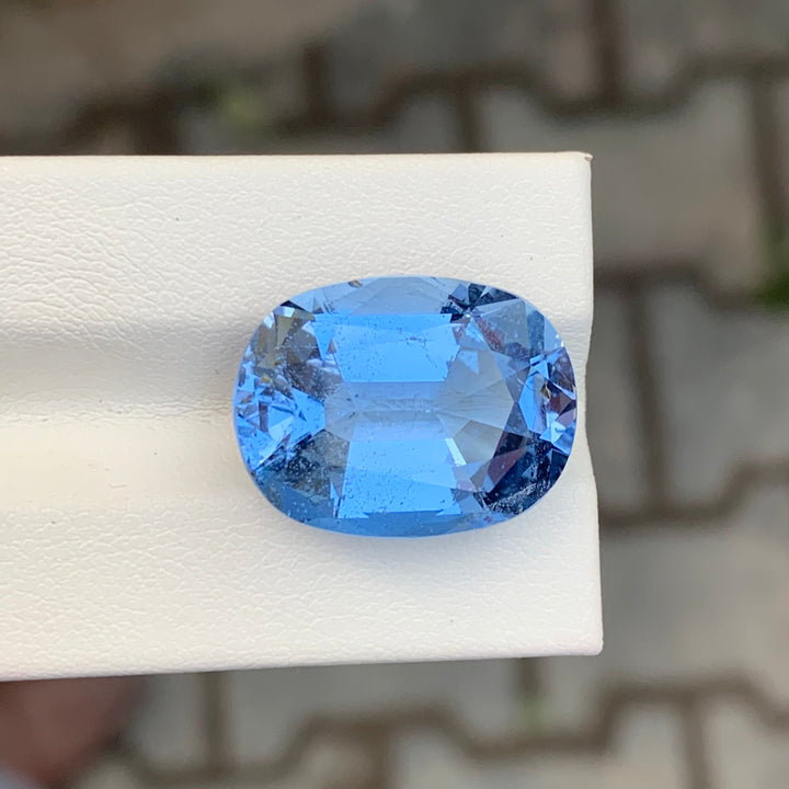 17.15 Carats Blue Goshenite Aquamarine Stone Cushion Cut Pakistani Gemstone