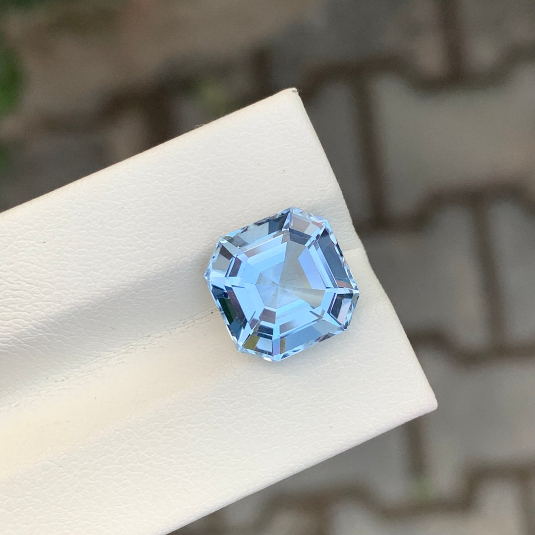 5.70 Carats Goshenite Aquamarine Stone Asscher Cut Pakistani Gemstone