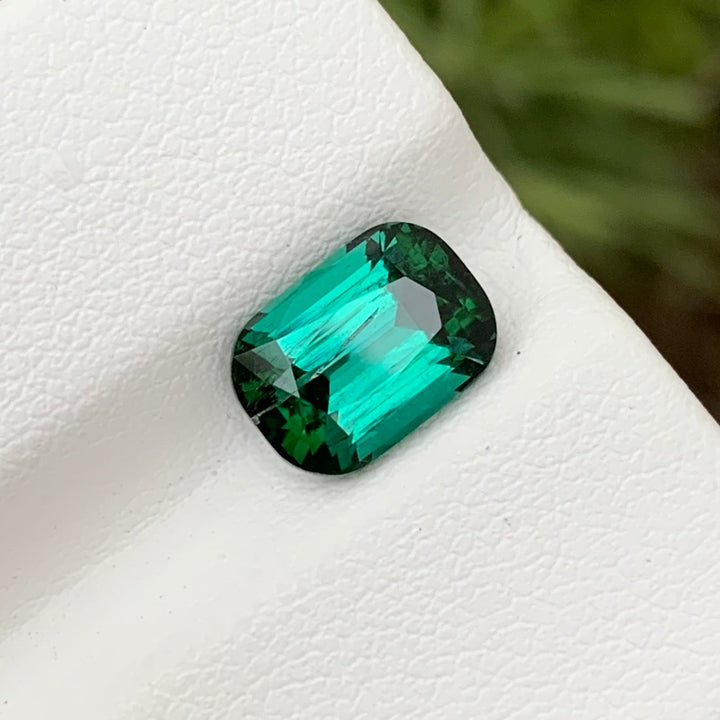 Exquisite 2.25 Carats Faceted Cushion Shape Lagoon Shade Tourmaline