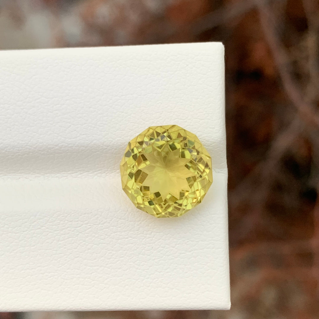 5.70 Carats Loose Lemon Quartz Flower Cut