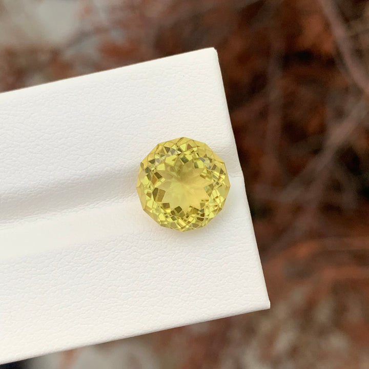 5.70 Carats Loose Lemon Quartz Flower Cut