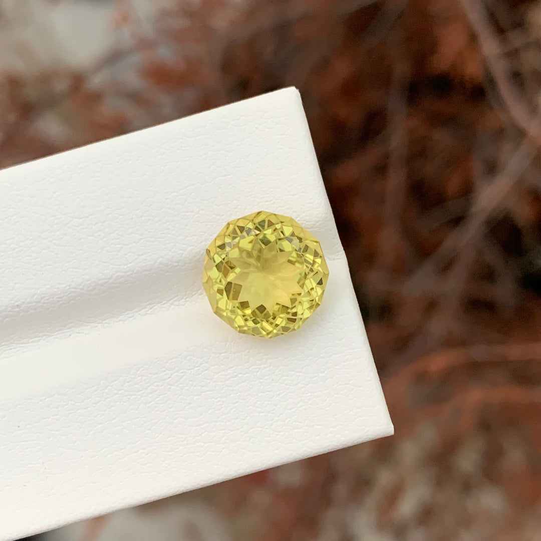 5.70 Carats Loose Lemon Quartz Flower Cut