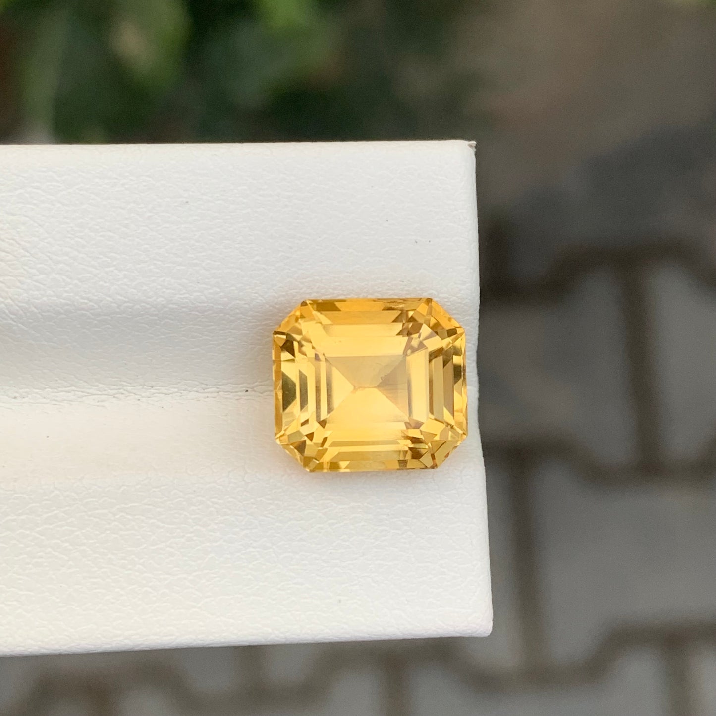 6.25 Carats Gorgeous Yellow Citrine Stone Emerald Shape Natural Brazilian Gemstone