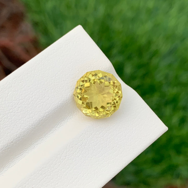 5.70 Carats Loose Lemon Quartz Flower Cut