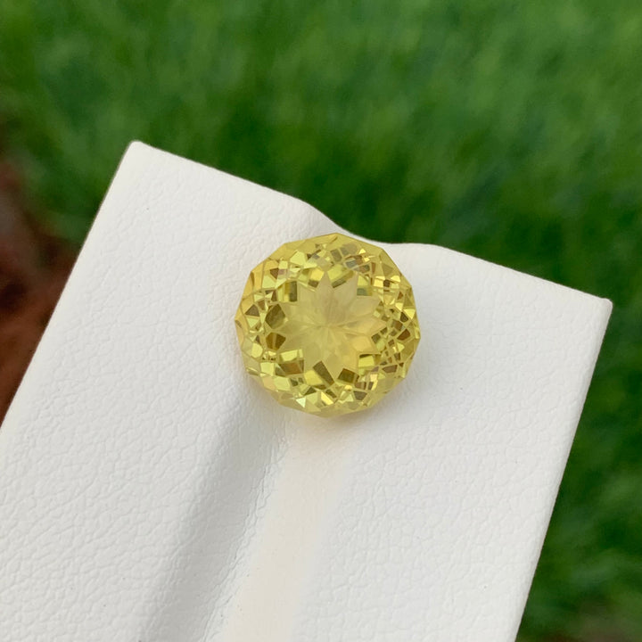 5.70 Carats Loose Lemon Quartz Flower Cut