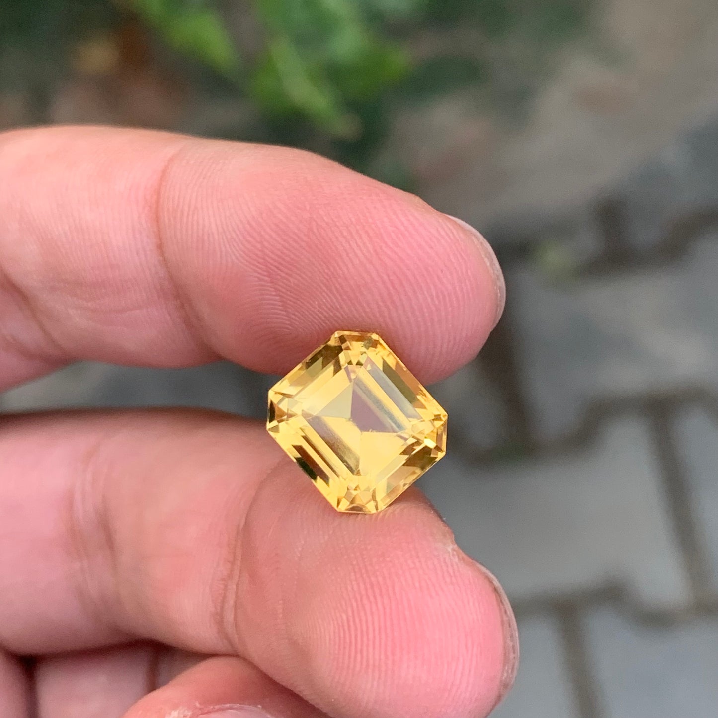 6.25 Carats Gorgeous Yellow Citrine Stone Emerald Shape Natural Brazilian Gemstone