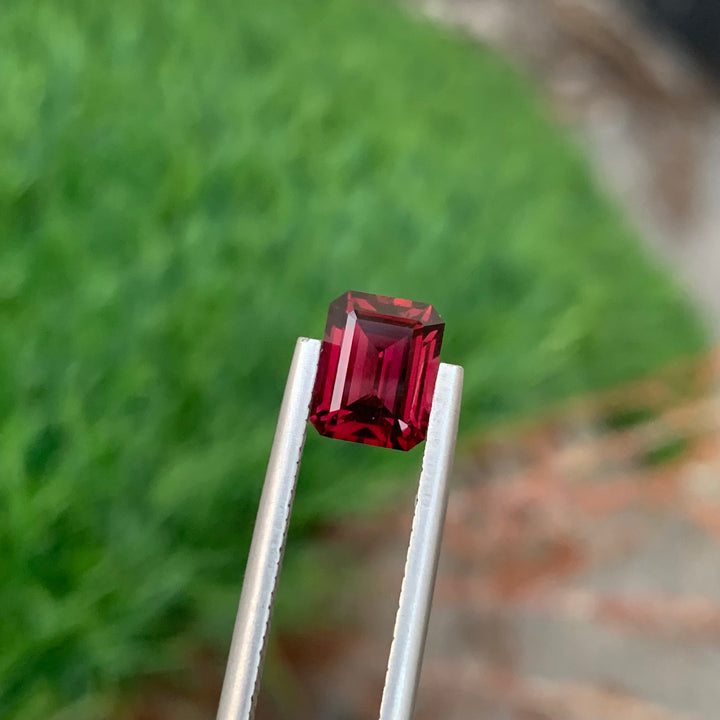 1.70 Carats Loose Rhodolite Garnet Emerald Cut