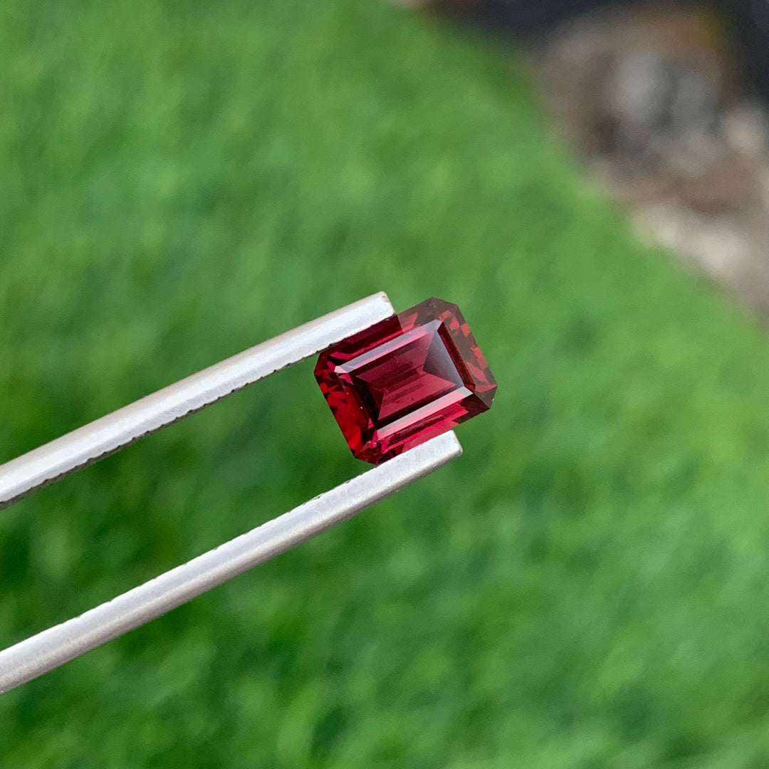 1.70 Carats Loose Rhodolite Garnet Emerald Cut