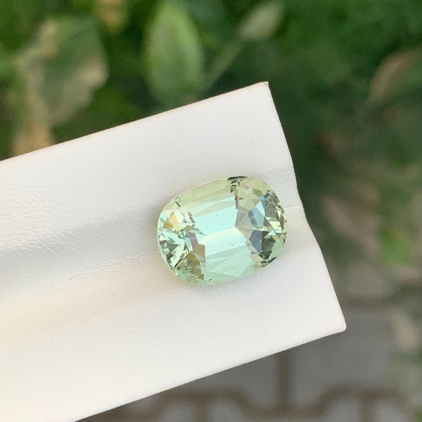 7.75 Carats Green Heliodor Stone Cushion Cut Natural Pakistani Gemstone