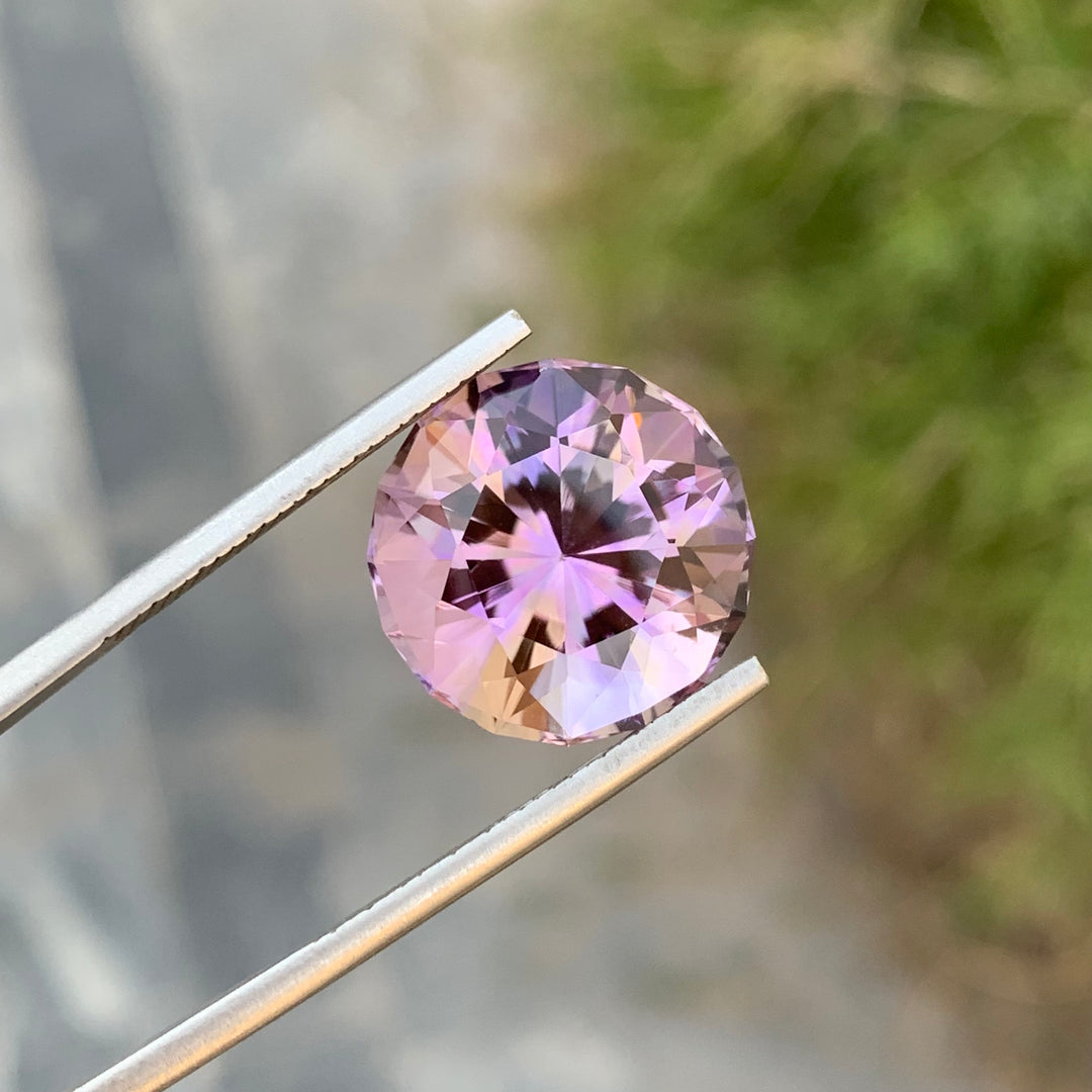 12.60 Carats Faceted Fancy Cut Round Shape Ametrine For Necklace