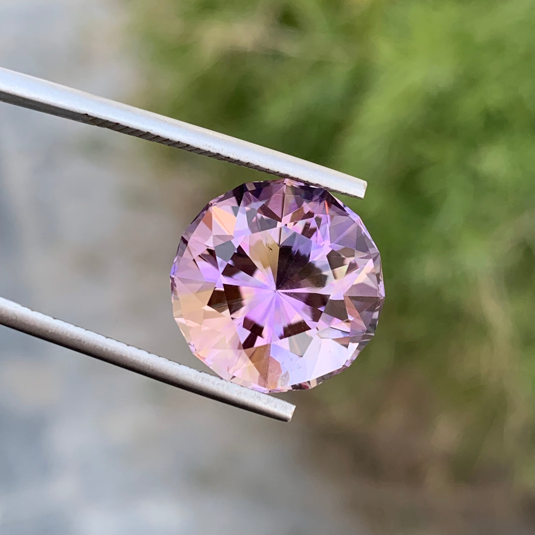 12.60 Carats Faceted Fancy Cut Round Shape Ametrine For Necklace