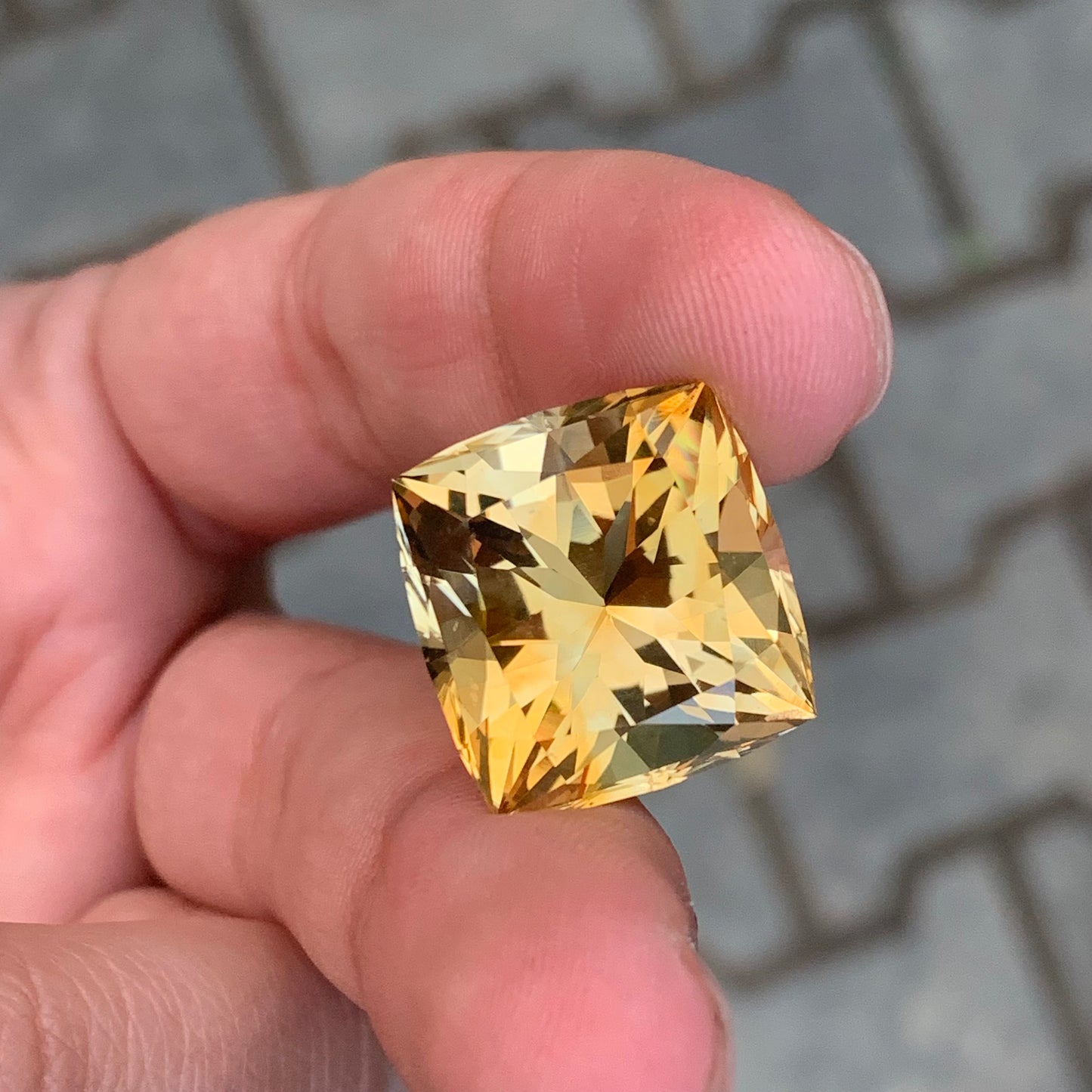 27.45 Carats Yellow Citrine Stone Butterfly Cut Natural Brazilian Gemstone