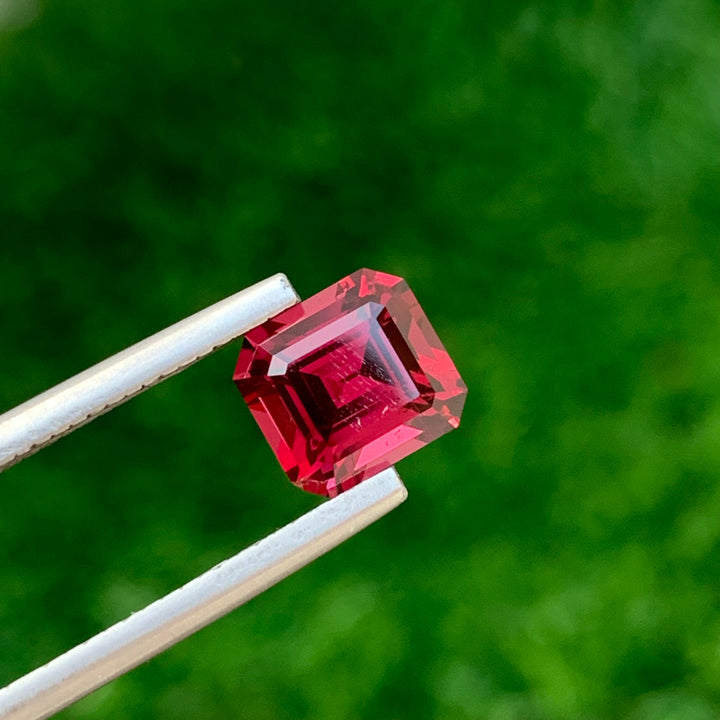 1.85 Carats Faceted Rhodolite Garnet Emerald Shape