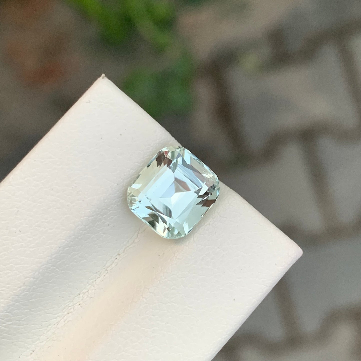 3.20 Carats Green Amethyst Stone Cushion Shape Brazilian Gemstone