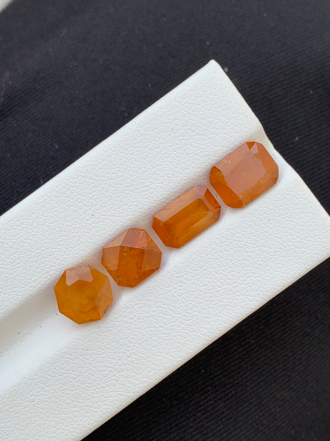 12.40 Carats Faceted Hessonite Garnet Lot For Jewelry
