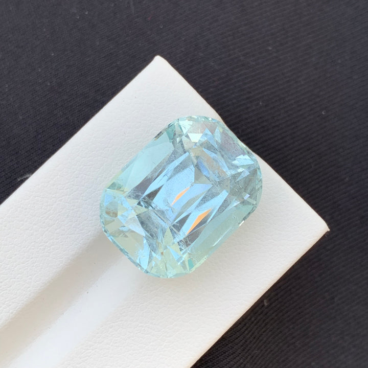 29.75 Carats Faceted Cushion Shape Aquamarine Gemstone