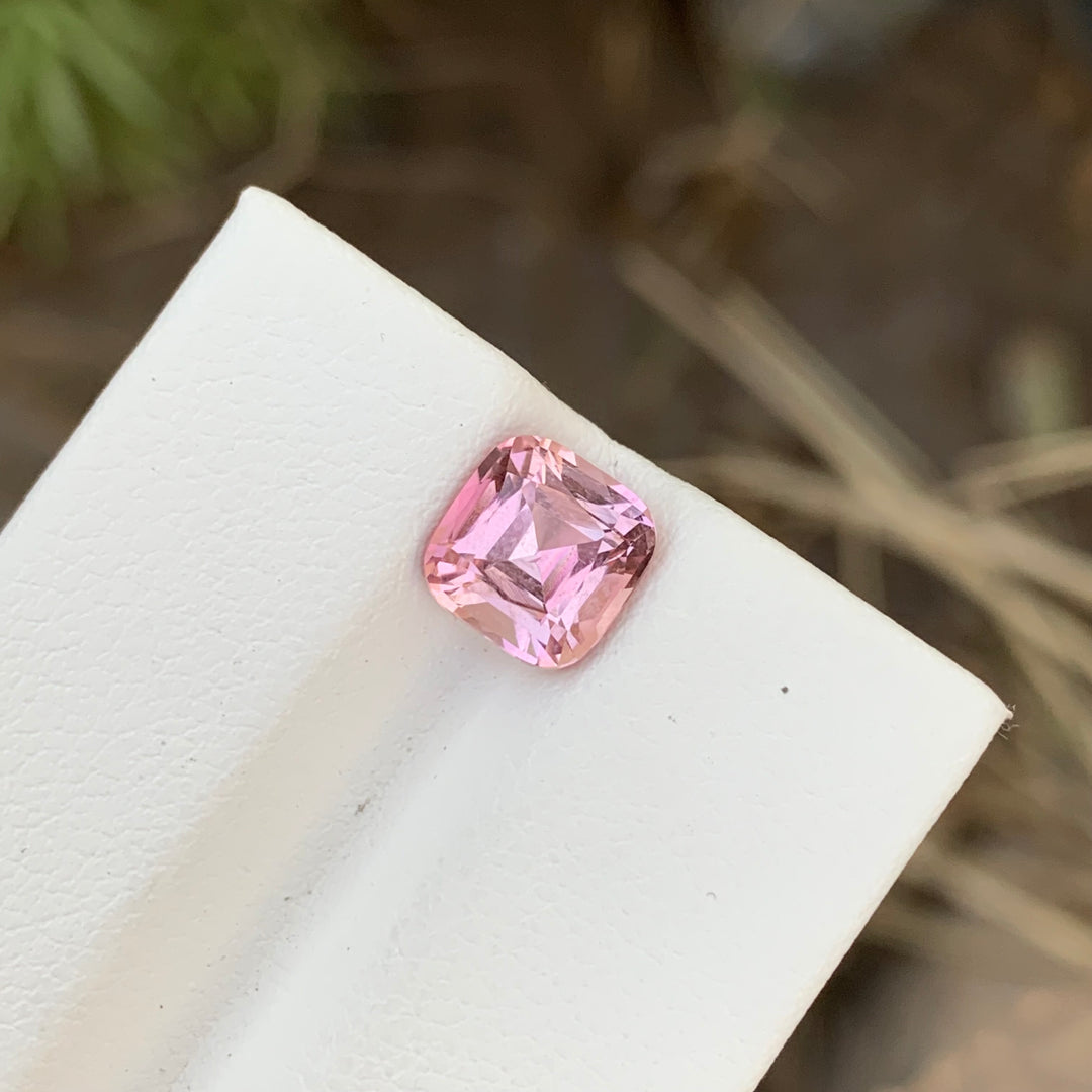 Gorgeous 2.05 Carats Faceted Cushion Shape Pink Tourmaline