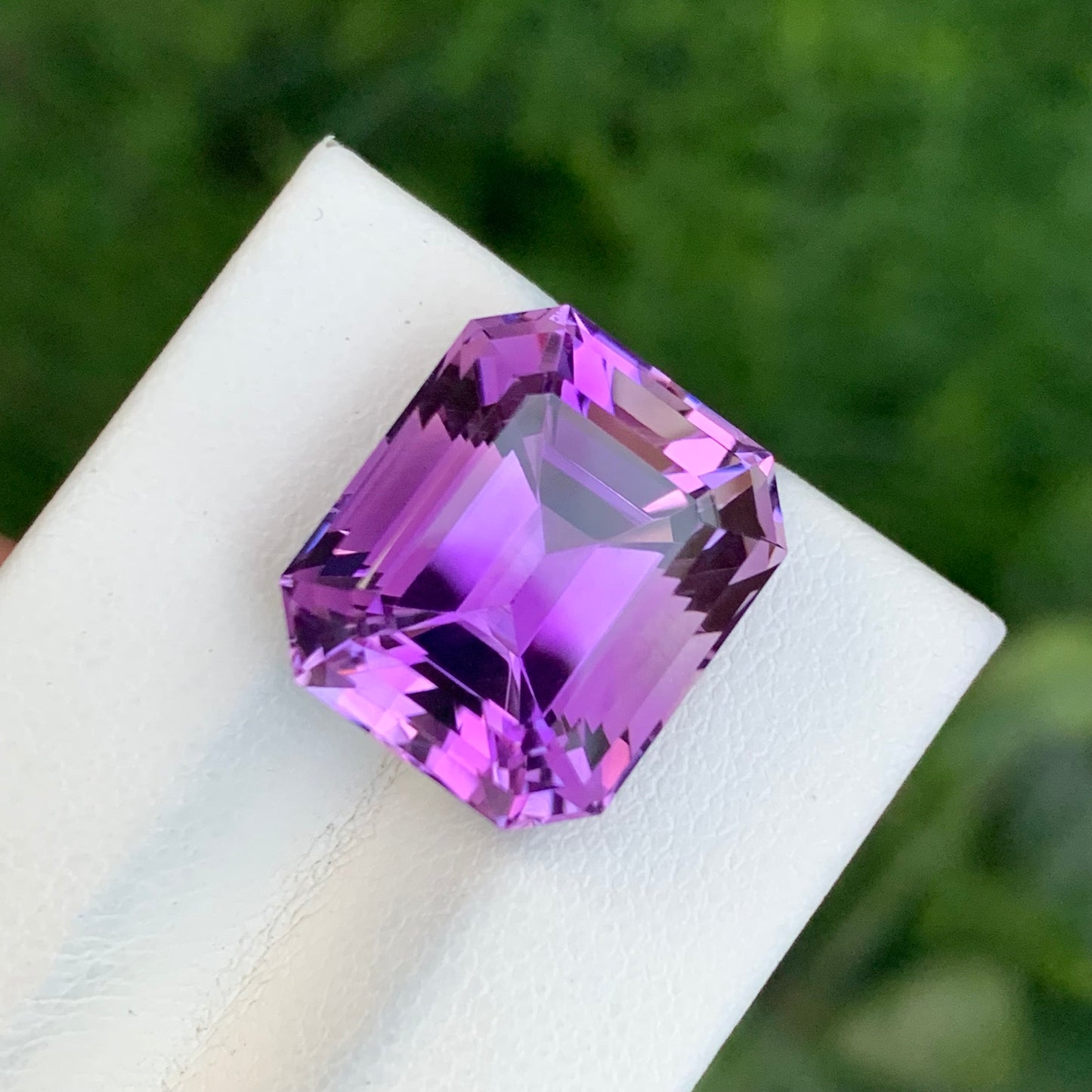 13.90 Carats Faceted Purple Amethyst Asscher Cut