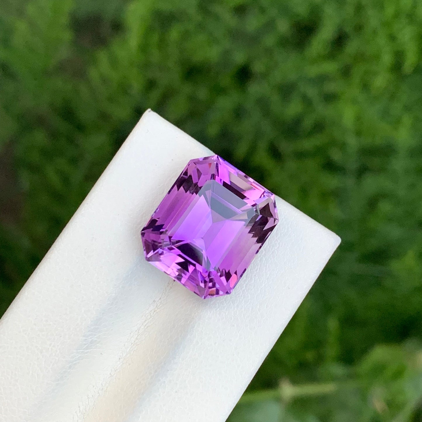 13.90 Carats Faceted Purple Amethyst Asscher Cut