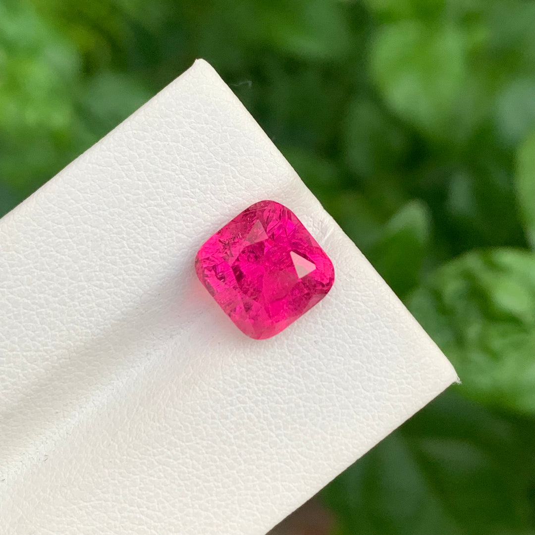 5.30 Carats Loose Cushion Shape Deep Pink Rubellite Tourmaline