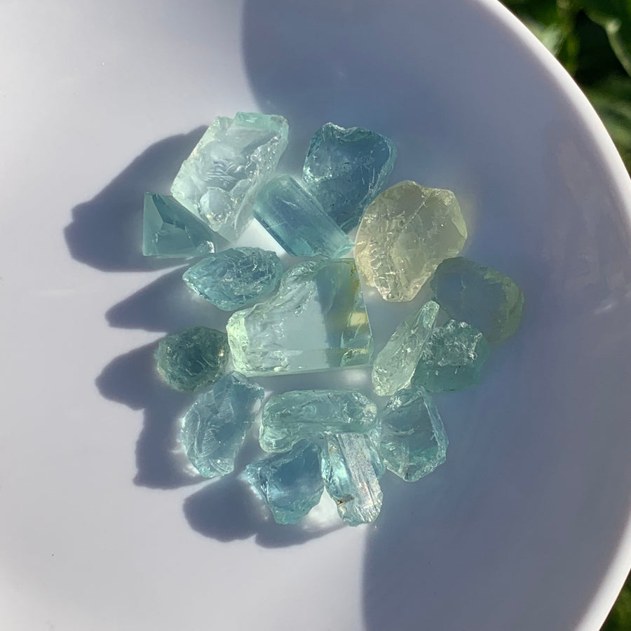 facet rough aquamarine