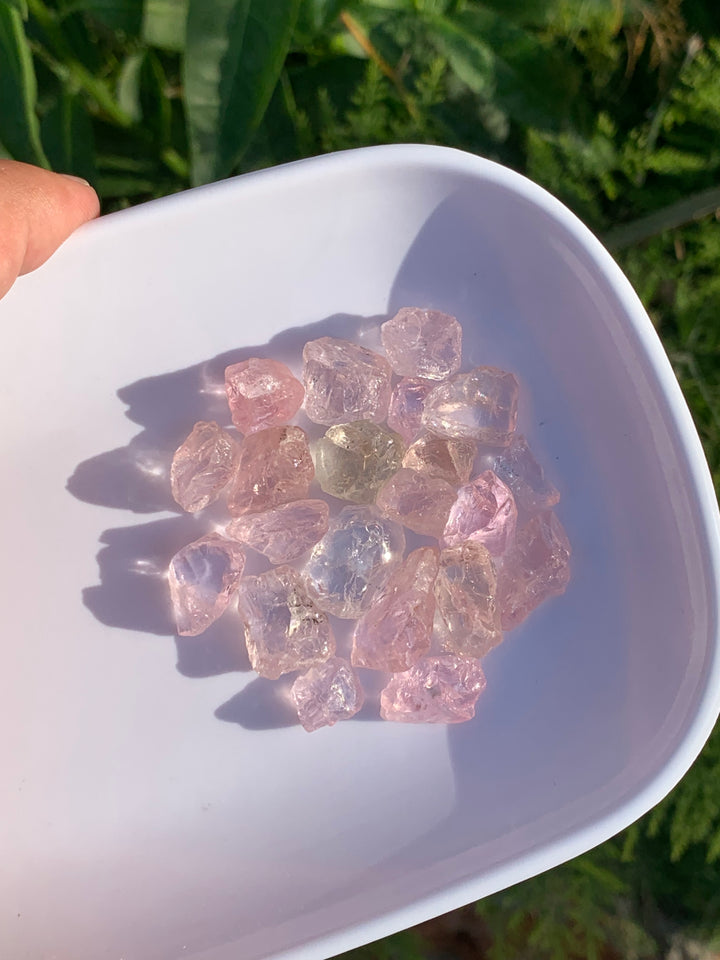 facet rough morganite