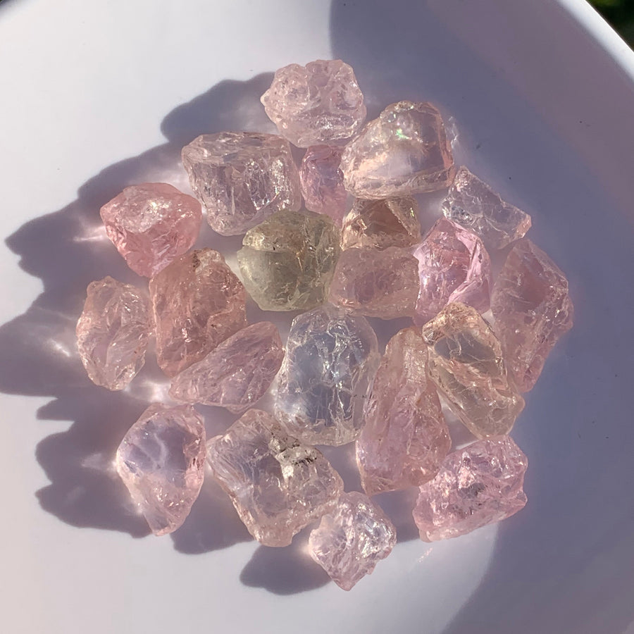 facet rough morganite