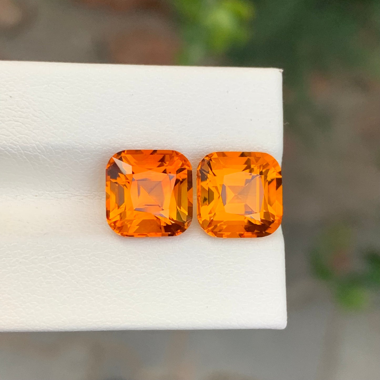 8.25 Carats Loose Fire Madeira Citrine Pair Natural Brazilian Gemstones