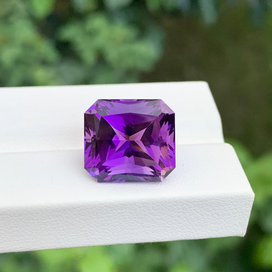 12.00 Carats Faceted Amethyst Emerald Shape