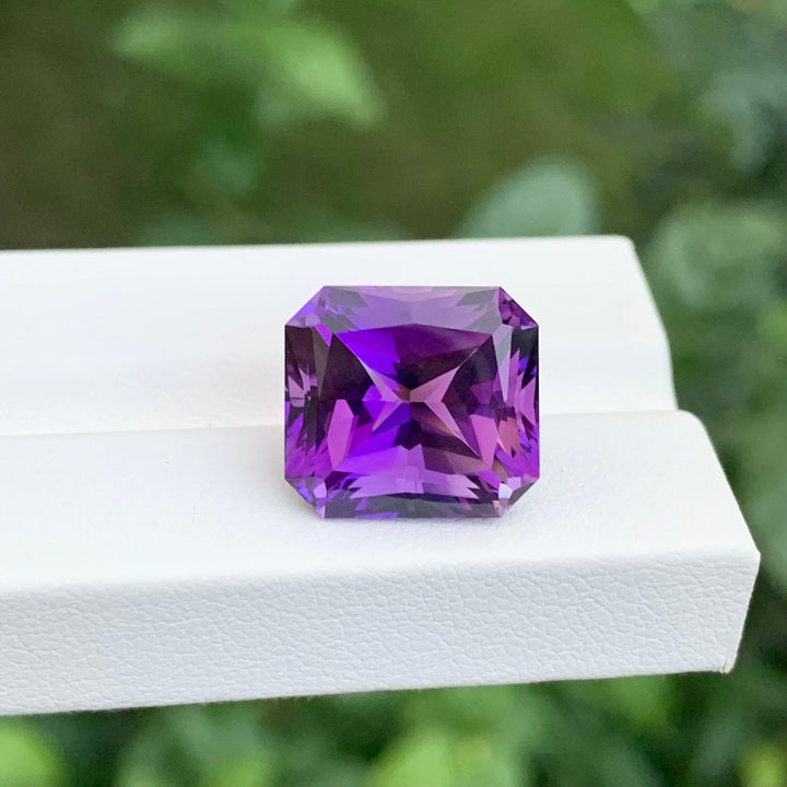 12.00 Carats Faceted Amethyst Emerald Shape