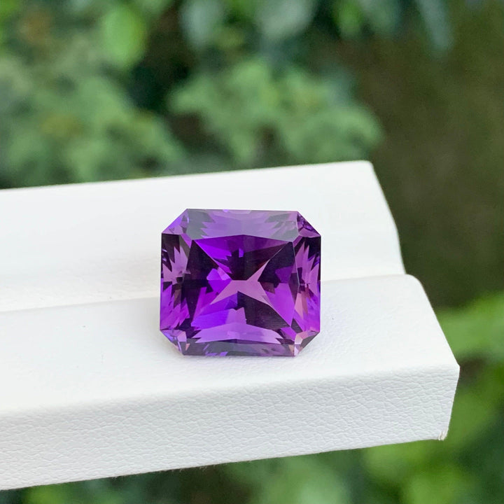 12.00 Carats Faceted Amethyst Emerald Shape