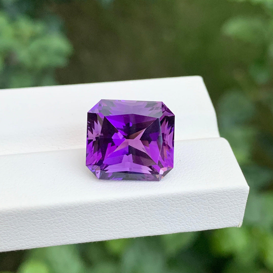 12.00 Carats Faceted Amethyst Emerald Shape