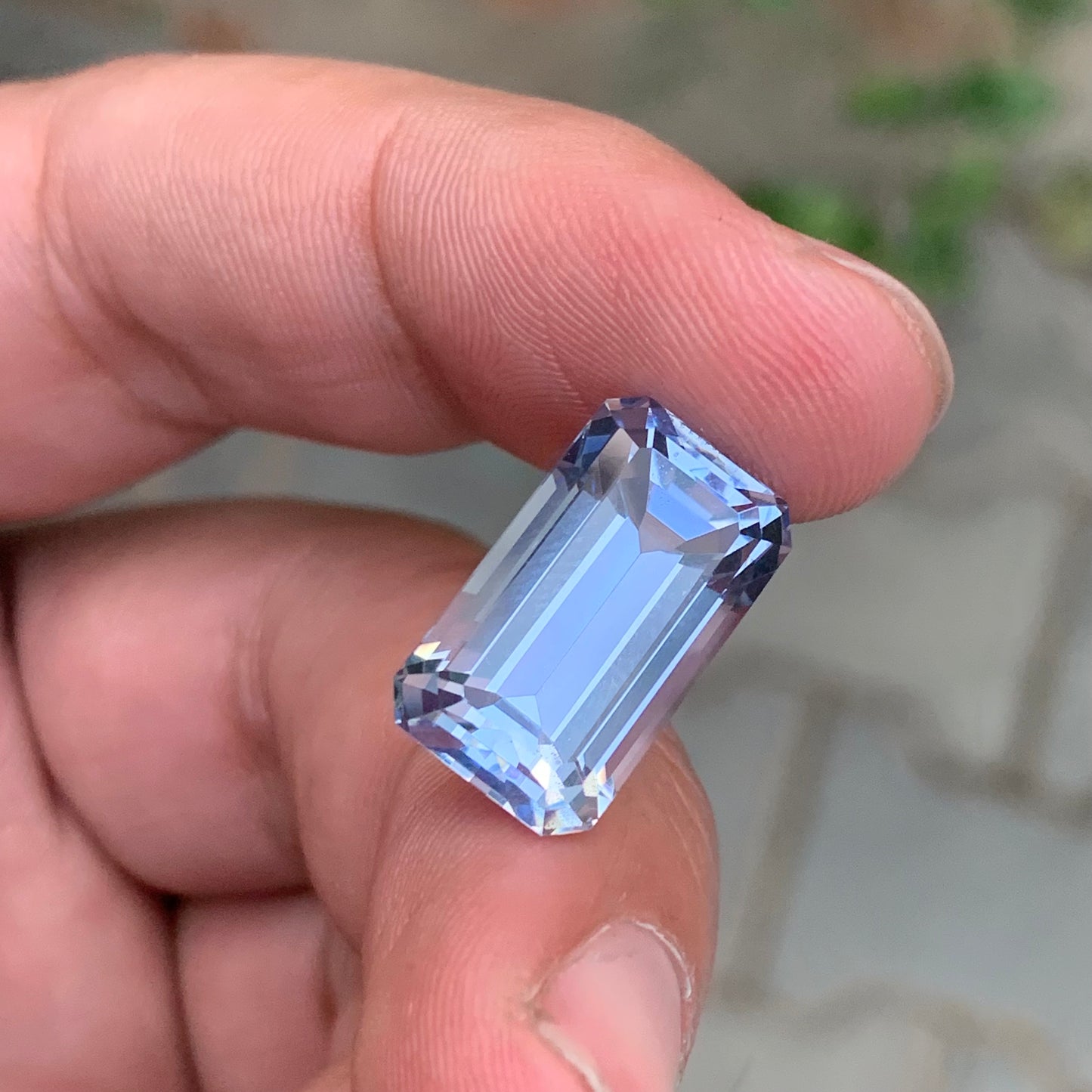 11.60 Carats Blue Goshenite Aquamarine Emerald Shape Pakistani Gemstone