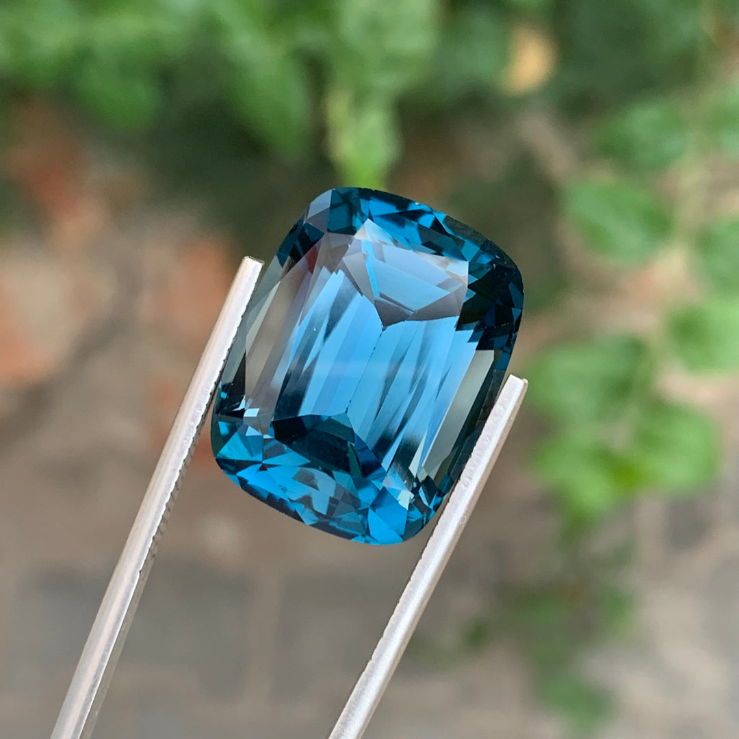 34.50 Carats Loose London Blue Topaz Cushion Shape