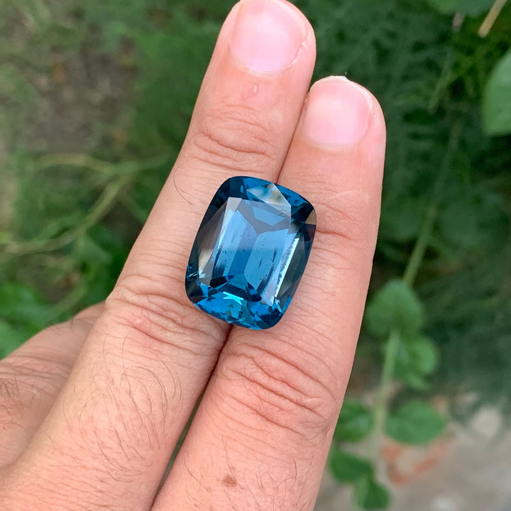 34.50 Carats Loose London Blue Topaz Cushion Shape